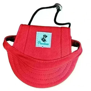 🌈 6/$60, Pawaboo Pet Cap, Small, Red, Neck Strap, Adjustable